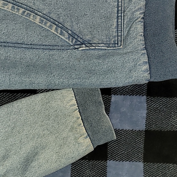 The Rail. Denim SHERPA-Lined Full-zip Hooded jacket. Unisex size Large - Picture 3 of 14